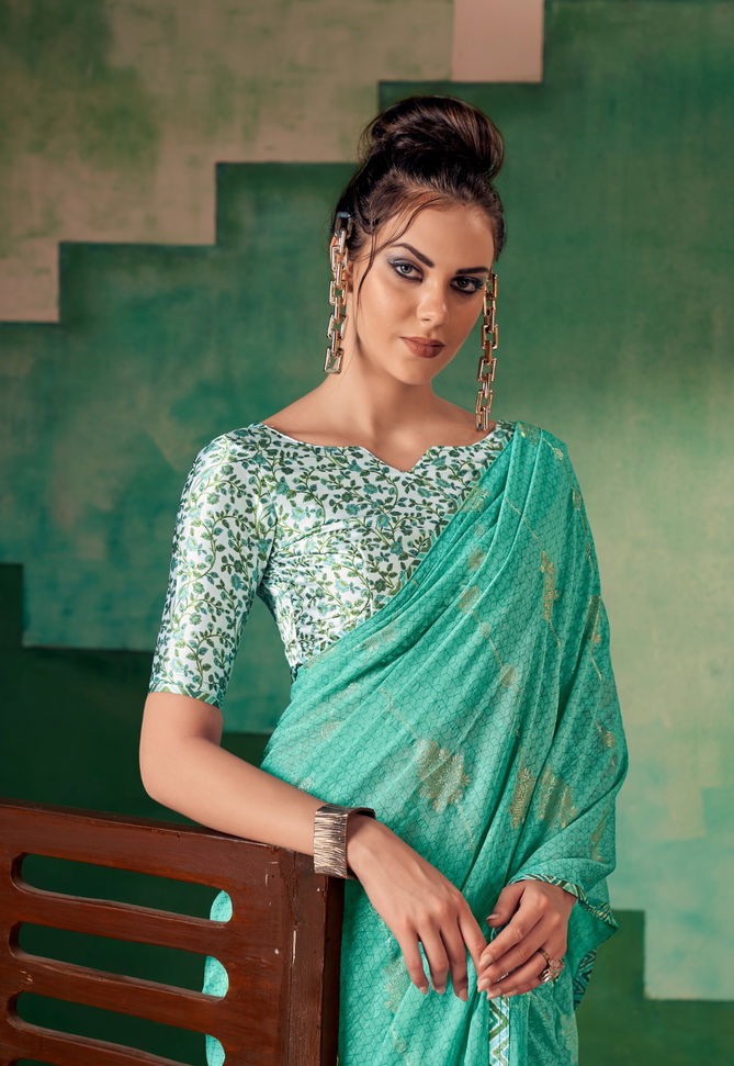 Stavan Sira Georgette Party Wear Sarees Catalog